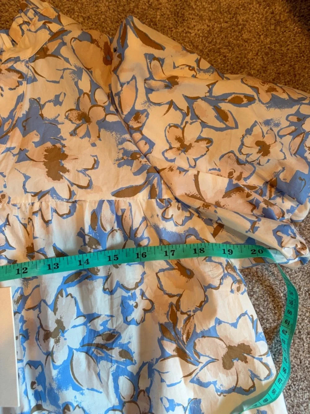 NWT Womens Blue and Cream Floral Tiered Dress - Picture 2 of 4